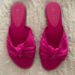 Leith Magenta Silk Knot Sandals